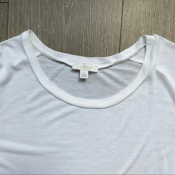 Aritzia Wilfred Reve T-Shirt Lace Short Sleeve Crew Neck White Size XS - Picture 6 of 12